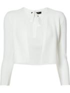 Paule Ka - Tie Detail Cardigan - Women - Polyamide/viscose - L, White, Polyamide/viscose