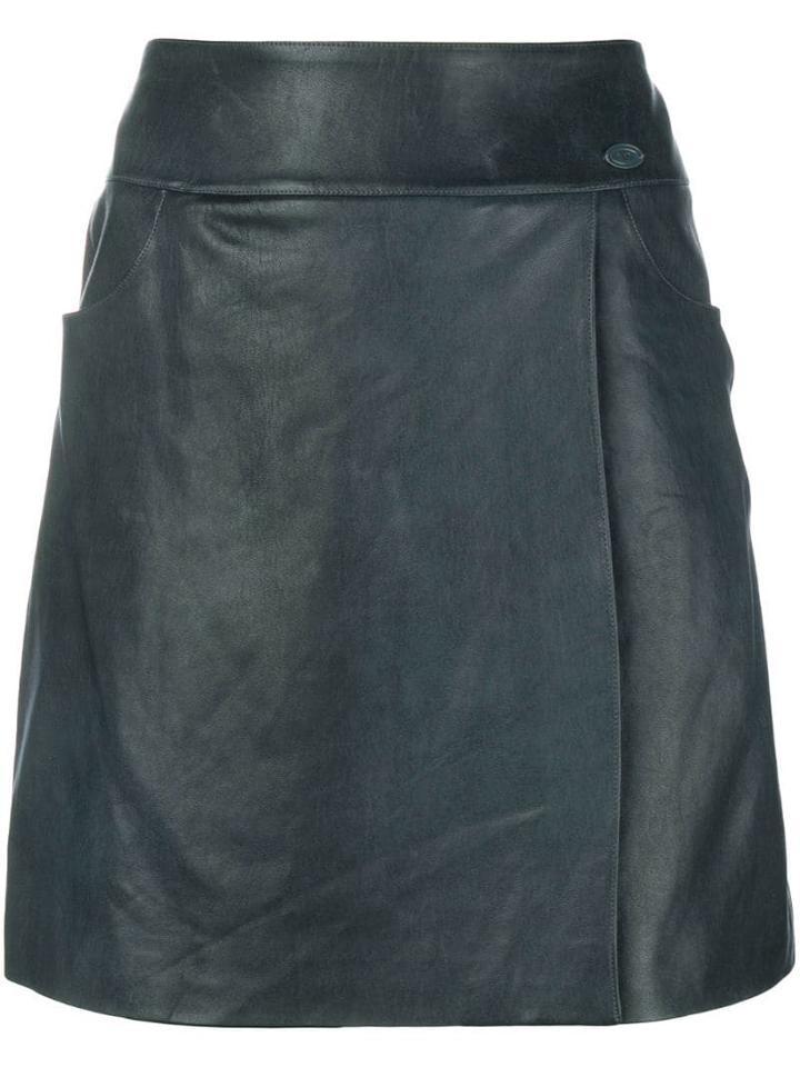 Chanel Pre-owned A-line Short Skirt - Blue