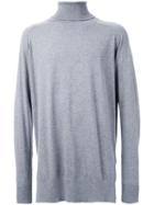 Cityshop Ribbed Roll Neck Jumper, Men's, Grey, Wool