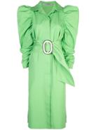 Silvia Tcherassi Voluminous Sleeve Belted Dress - Green