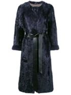 Liska - Belted Coat - Women - Lamb Fur - M, Women's, Pink/purple, Lamb Fur