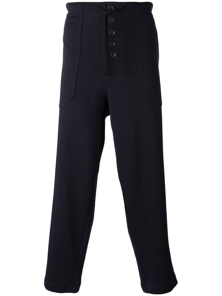 Dries Van Noten Track Trousers, Men's, Size: Large, Blue, Cotton
