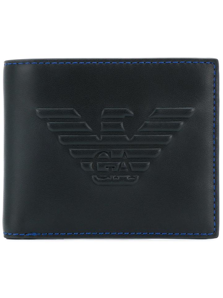 Emporio Armani Logo Embossed Wallet - Black