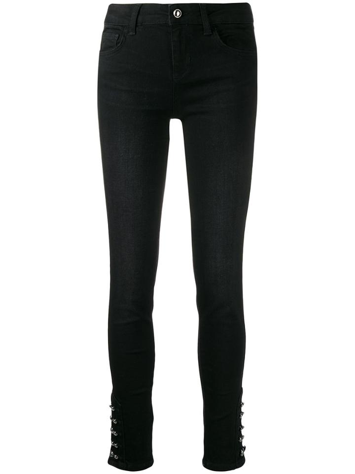 Liu Jo Buttoned Hem Skinny Jeans - Black