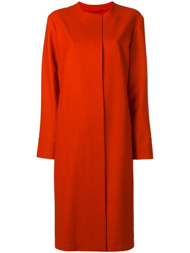 Liska Single-breasted Fitted Coat - Yellow & Orange