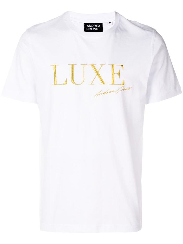 Andrea Crews Embroidered Luxe T-shirt - White