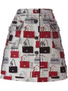Lanvin Bag Jacquard A-line Skirt