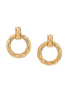 Chanel Vintage Circular Hoop Earrings - Gold