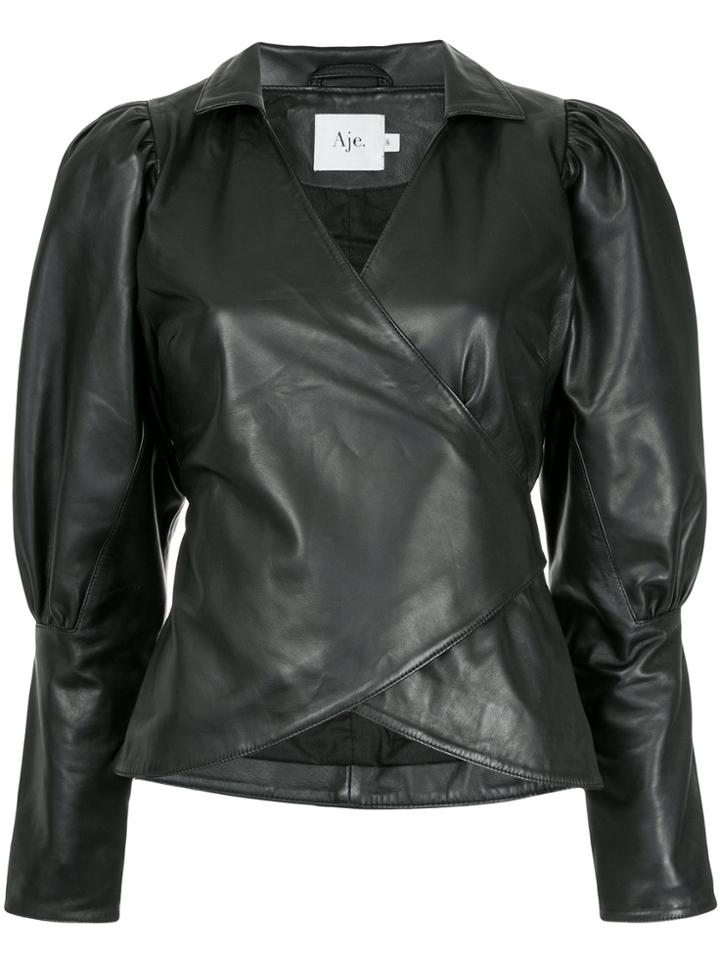Aje Henbury Wrap Blouse - Black