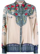 Versace Collection Silk Floral Print Shirt - Neutrals