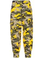 Miu Miu Diamante Camouflage Print Cotton Blend Trousers - F0010 Black