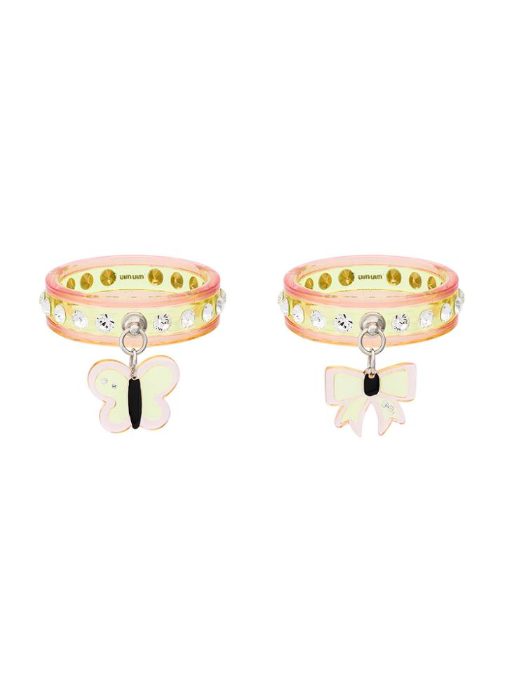 Miu Miu Vintage Ribbon Bangle Set - Yellow & Orange
