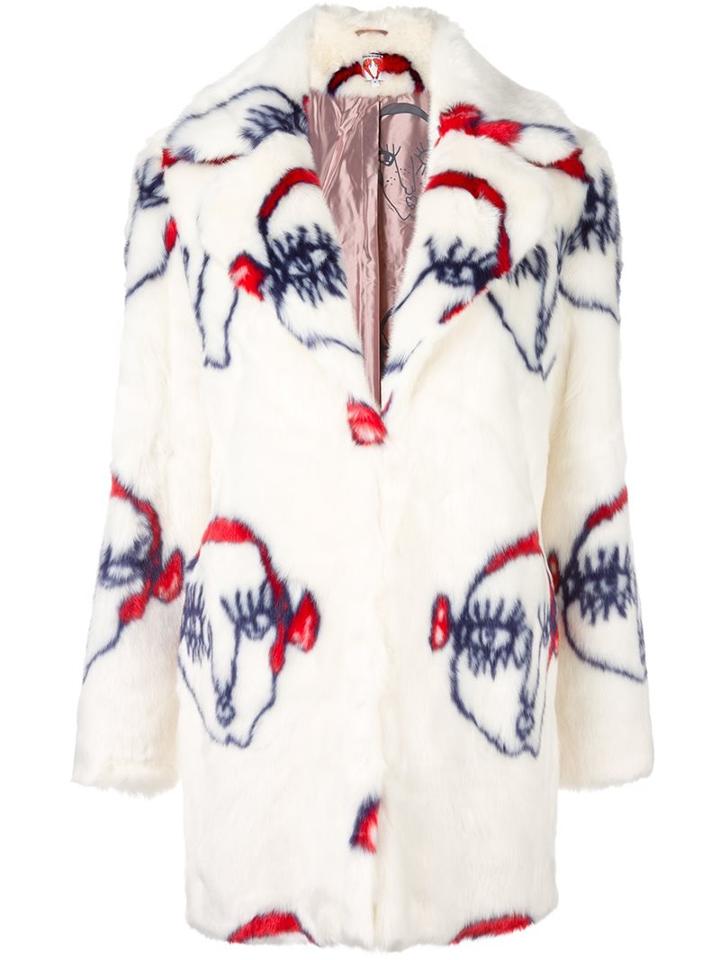 Shrimps 'dory' Coat, Women's, Size: 10, White, Acrylic/polyester/acetate/viscose