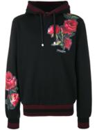 Dolce & Gabbana Floral Print Hooded Sweatshirt - Black