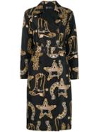 Versace Collection Logo Print Trench Coat - Black