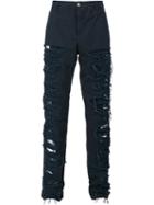 Hood By Air Destroyed Effect Trousers, Size: 30, Blue, Cotton