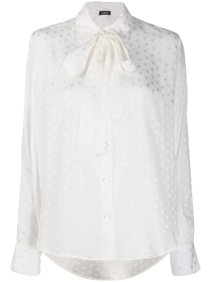 P.a.r.o.s.h. Star-print Pussy Bow Shirt - White
