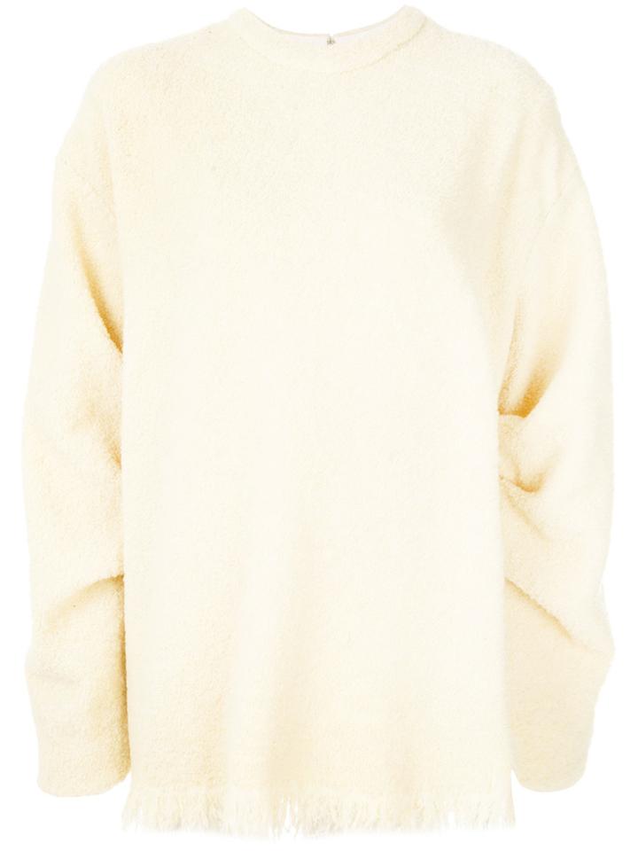 Victoria Beckham Fluffy Texture Oversized Sweatshirt - Nude & Neutrals