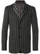 Alexander Mcqueen Striped Blazer, Men's, Size: 48, Grey, Wool/cupro/viscose