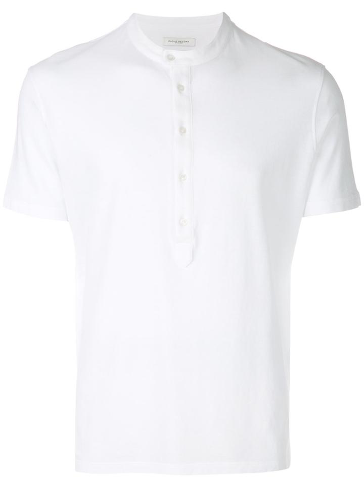 Paolo Pecora Buttoned Neck T-shirt - White