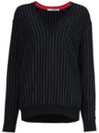 Givenchy Pinstripe Pullover Sweater, Women's, Size: Medium, Black, Viscose/cashmere/wool
