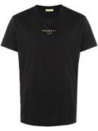Versace Jeans Gold Logo Print T-shirt - Black
