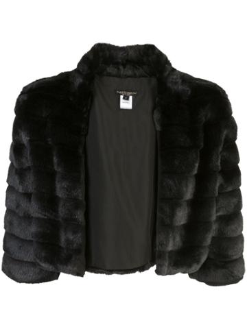 Alberto Makali Faux Fur Cropped Jacket - Black
