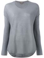 N.peal Super Fine Elbow Patch Jumper, Women's, Size: Large, Grey, Cashmere