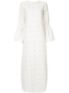 Bambah Camelia Dot Flared Dress - White