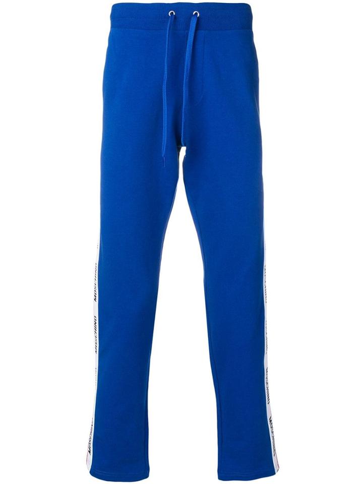 Moschino Logo Stripe Track Pants - Blue