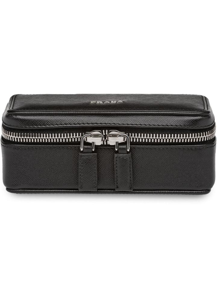 Prada Cufflink Zipped Holder - Black