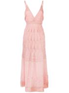 M Missoni - Plunge Neck Maxi Dress - Women - Polyamide/viscose/metal - 38, Women's, Pink/purple, Polyamide/viscose/metal