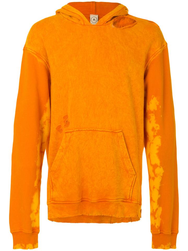 Alchemist Bleached Detail Hoodie - Yellow & Orange