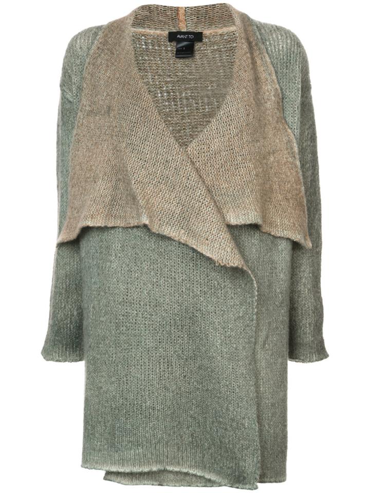 Avant Toi Foldover Cardigan - Green
