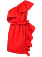 Goen.j One Shoulder Ruched Dress - Red
