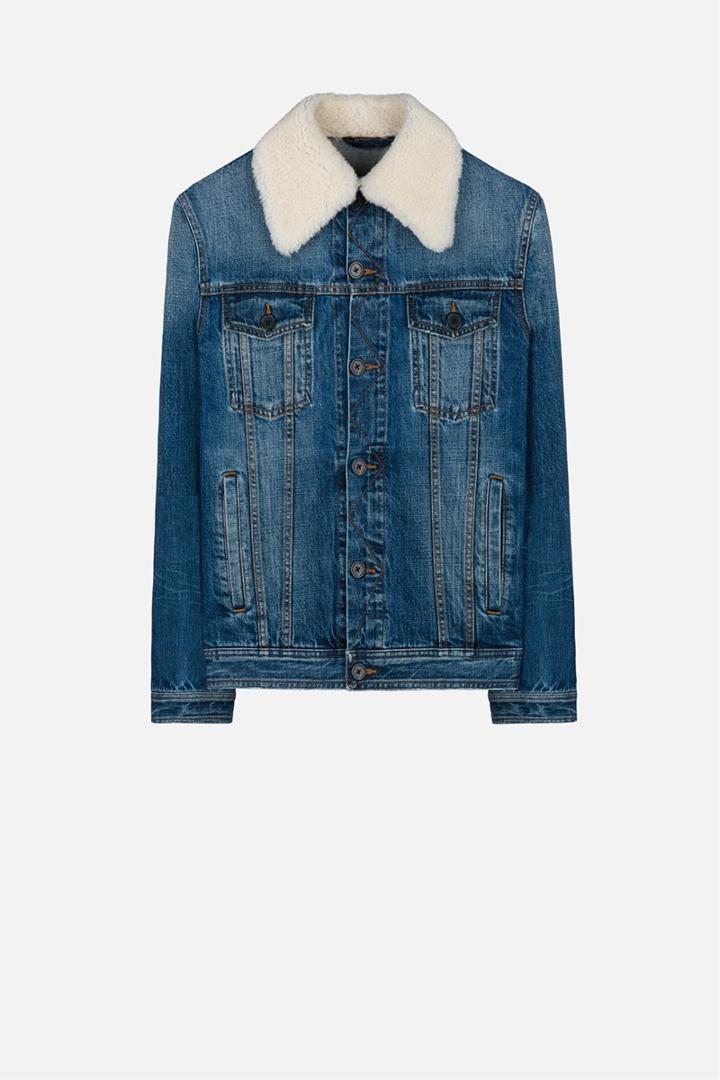 Ami Alexandre Mattiussi Denim Jacket With Shearling