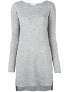 Dkny Pure Ribbed Sweater, Women's, Size: Medium, Grey, Cotton/spandex/elastane