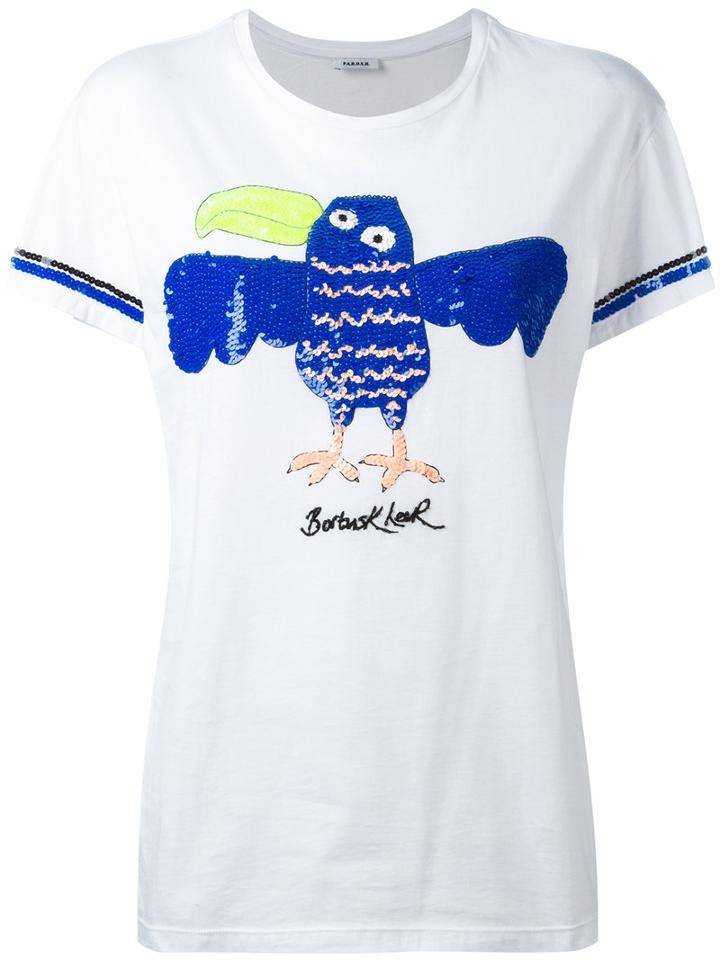 P.a.r.o.s.h. Embellished T-shirt, Women's, Size: Medium, White, Cotton/pvc