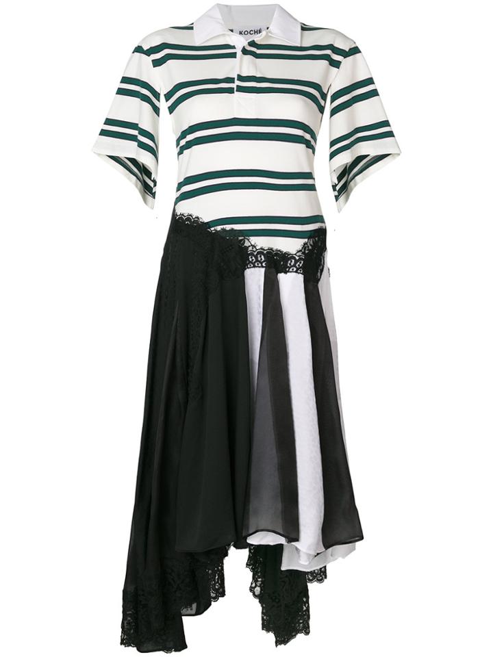 Koché Patchwork Striped Shirt Dress - Multicolour