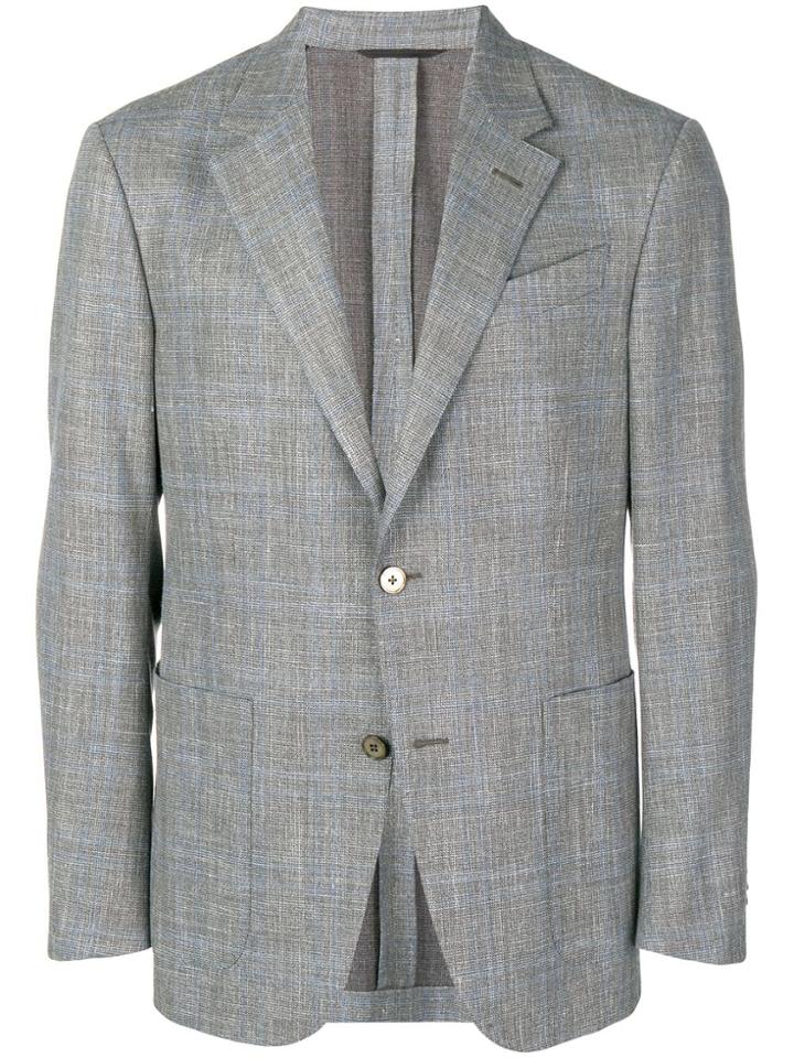 Ermenegildo Zegna Tartan Pattern Blazer - Grey