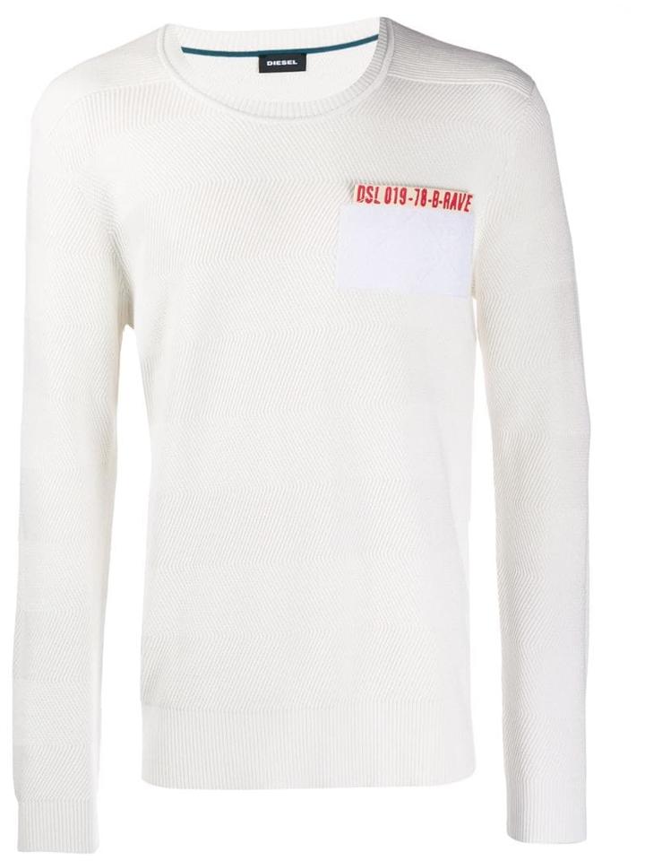 Diesel Military-inspired Jumper - White