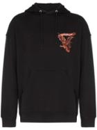 Givenchy Embroidered Branding Hooded Jumper - Black