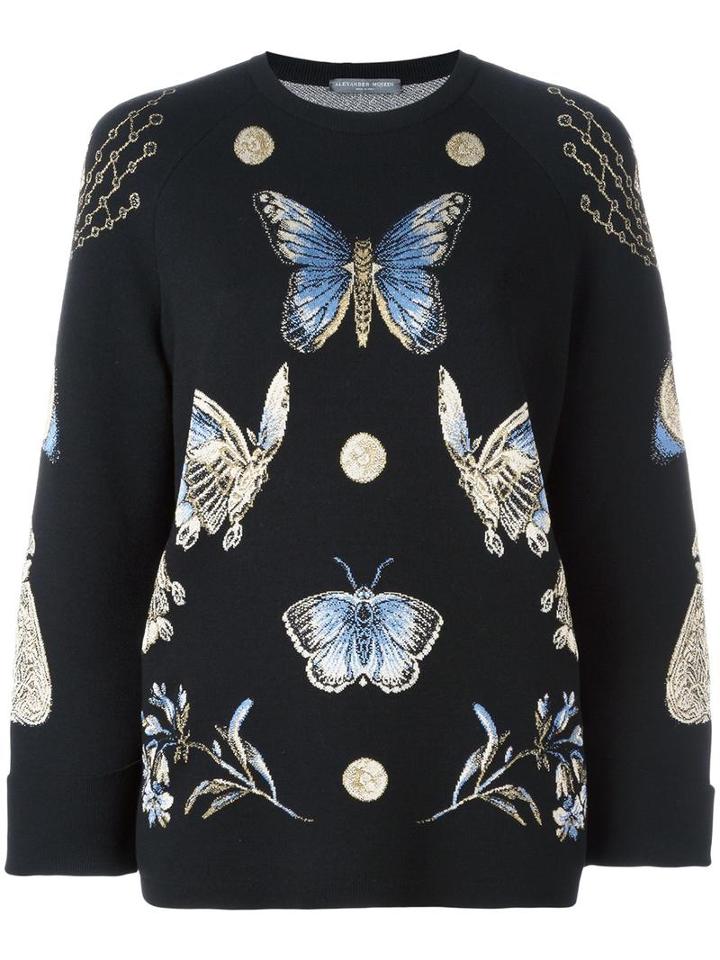 Alexander Mcqueen 'obsession' Jumper, Women's, Size: Xs, Black, Wool/silk/polyamide/spandex/elastane