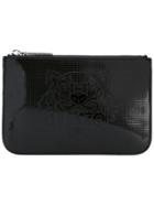 Kenzo Logo Embossed Clutch Bag - Black