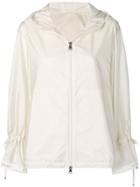 Moncler Hooded Zip-up Jacket - White