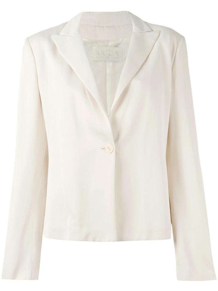 Krizia Vintage One Button Blazer - Pink & Purple