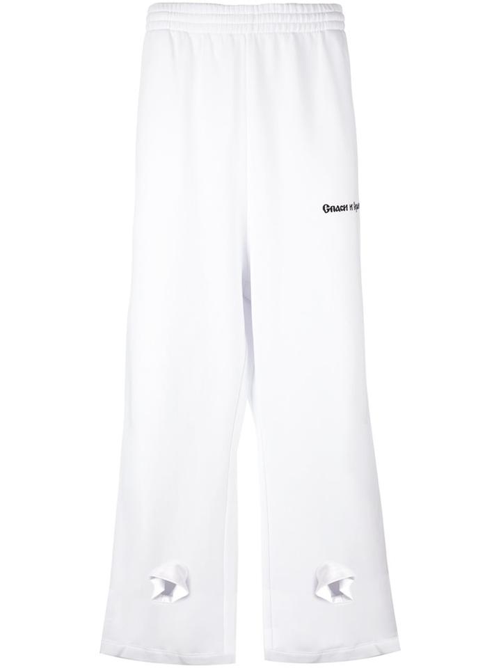 Gosha Rubchinskiy Elongated Track Pants, Men's, Size: Xl, White, Cotton