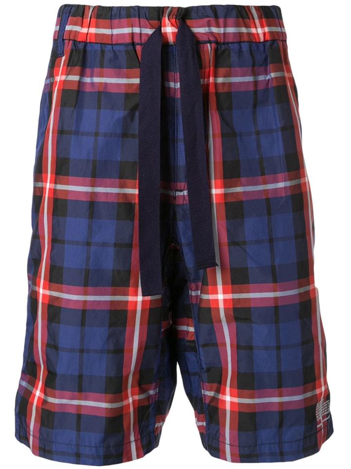 White Mountaineering Checked Shorts - Blue