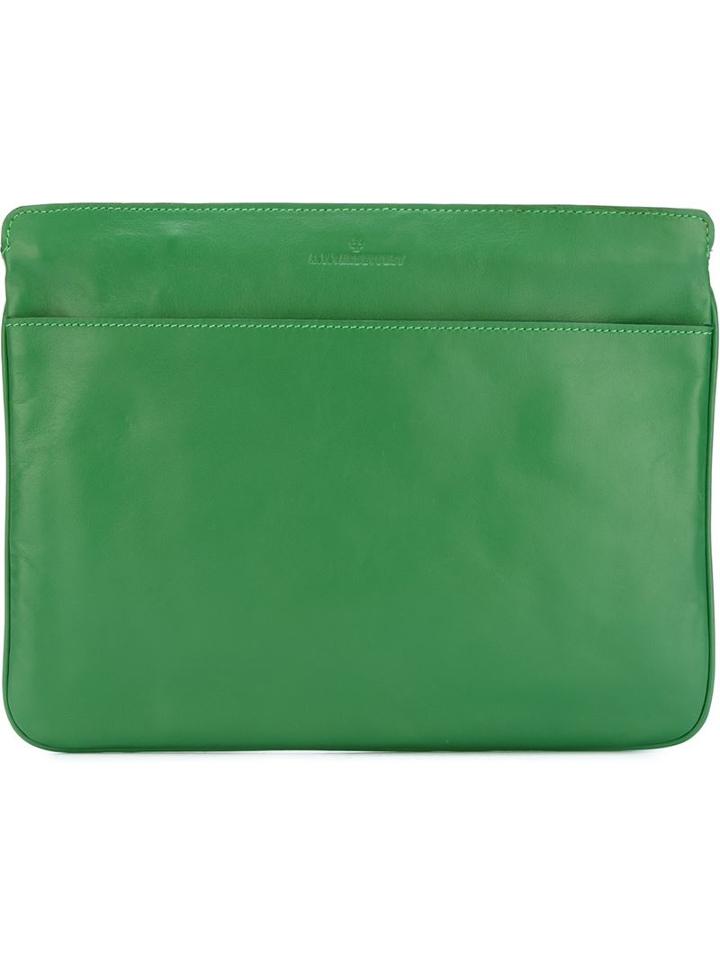 A.f.vandevorst 161a1401 Clutch, Adult Unisex, Green, Calf Leather