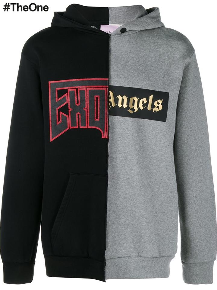 Palm Angels Split Effect Hoodie, Men's, Size: Small, Black, Cotton